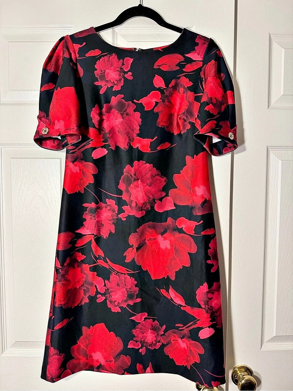 Tommy Hilfiger Floral Mini Dress in Black & Red Size 6 NWT
